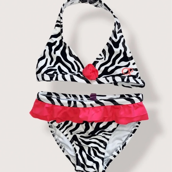 Op Zebra Print Swimwear- Bikini/two piece- Toddler Girls size 24m - Picture 1 of 4